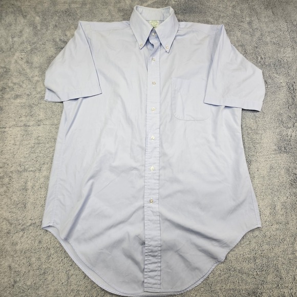 Brooks Brothers Other - Vintage Brooks Brothers Makers Brooksweave Shirt Mens 15 Blue Short Sleeve USA